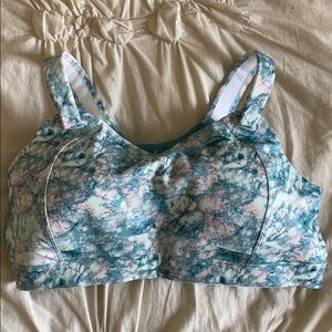 Brooks Juno sports bra aqua pink marble 34DD